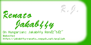 renato jakabffy business card